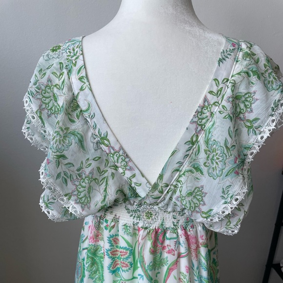 NWOT House Of Harlow 1960 Deep V Floral Print Flowy Boho Maxi Dress Size S - Picture 10 of 14